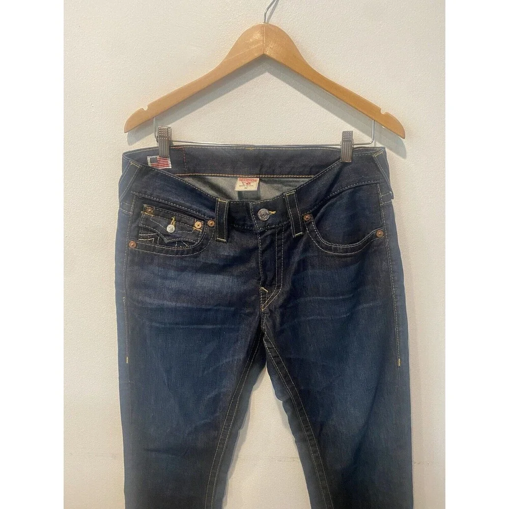 True Religion Billy Big T Bootcut Jeans Men's Sz 32X29 Dark Blue Flap Pocket